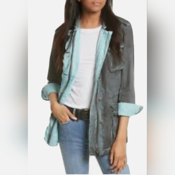 Free People Twill We Meet Again Utility Jacket Size: Small Like New - Picture 5 of 14